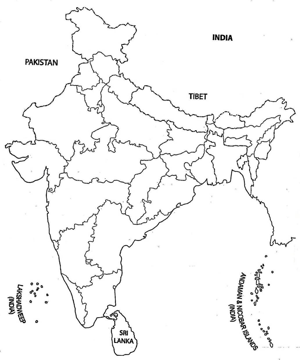 Printable India Map Outline