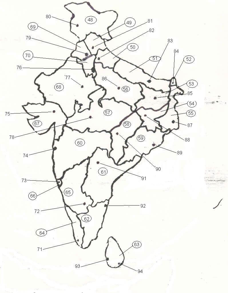 Printable India Map States