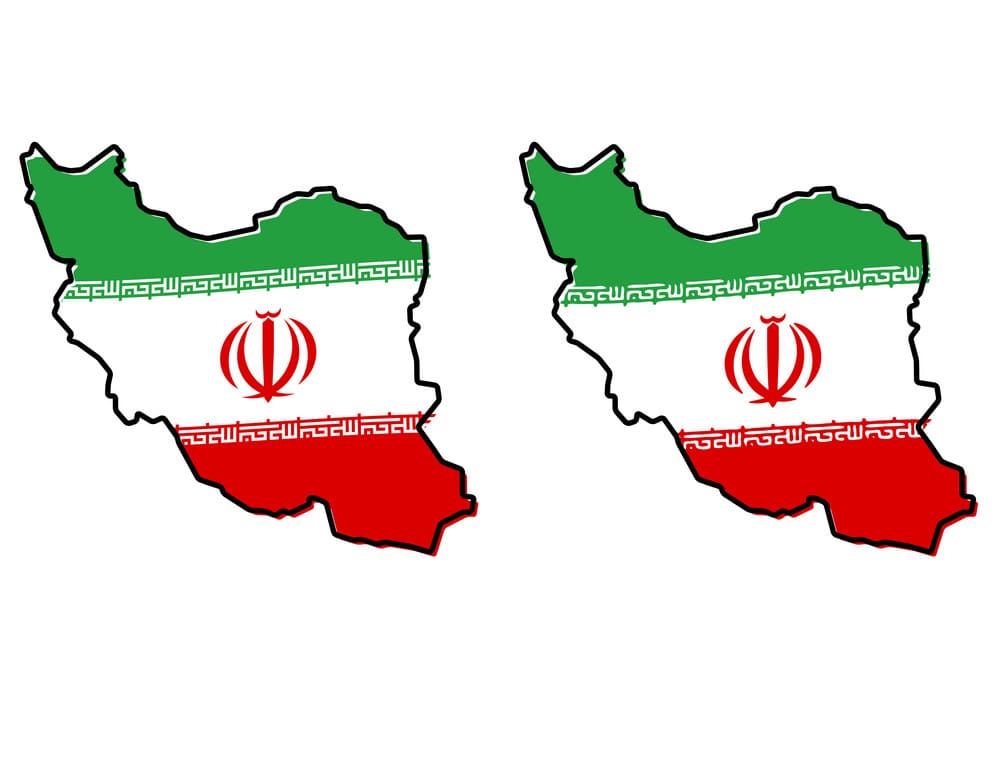 Printable Iran Flag Map