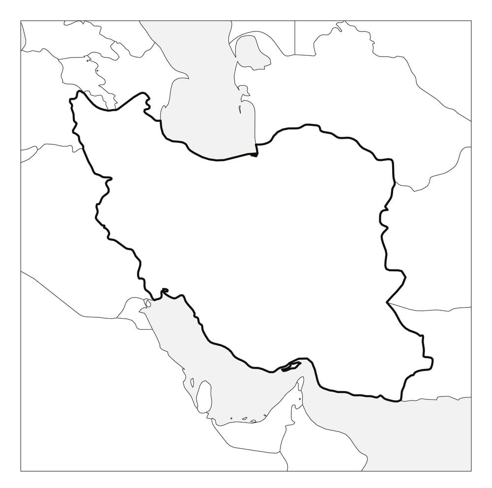 Printable Iran Map Outline