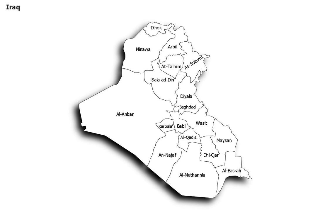 Printable Iraq Country Map