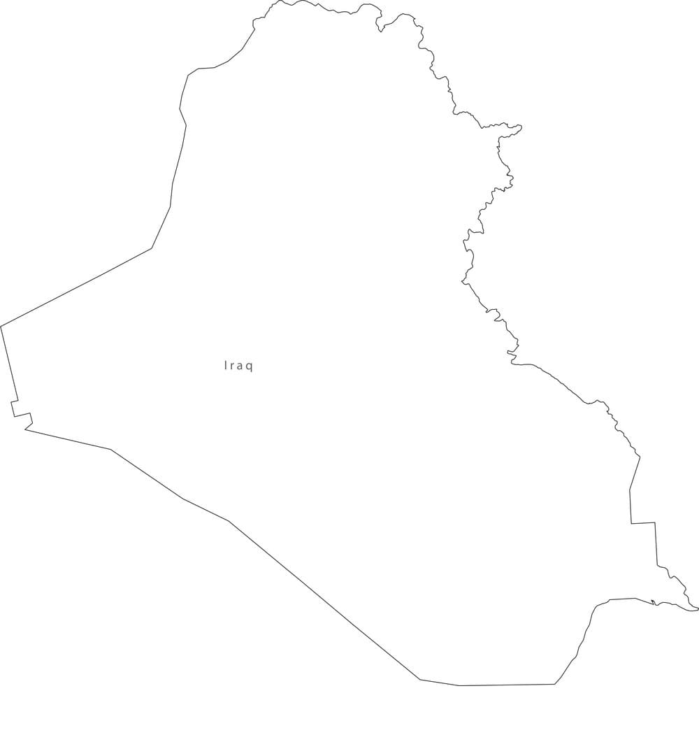 Printable Iraq Map Black And White