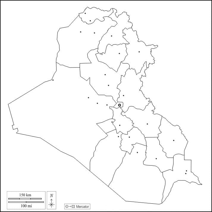 Printable Iraq Map Blank