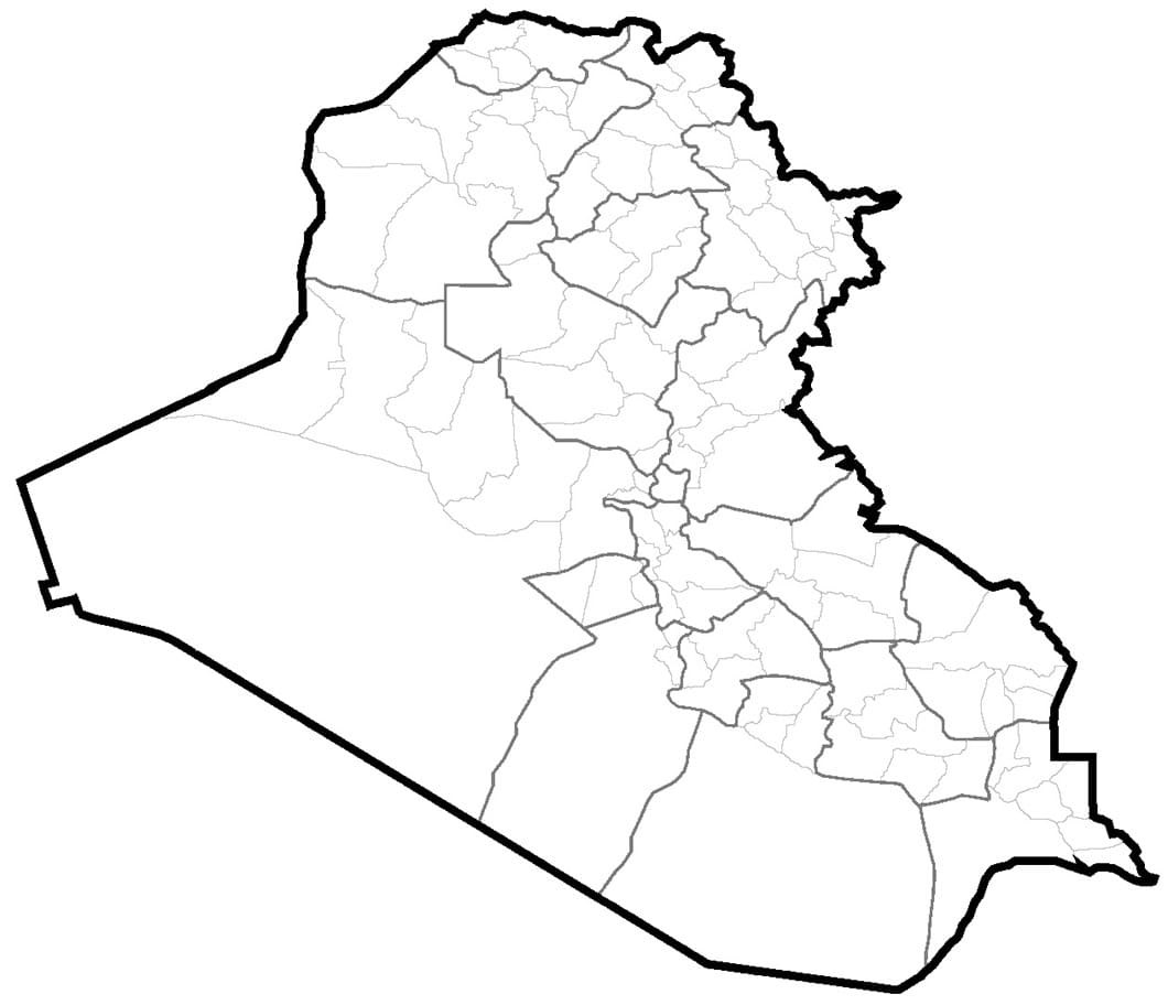 Printable Iraq Map Borders