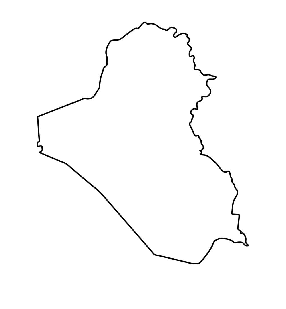 Printable Iraq Map Outline