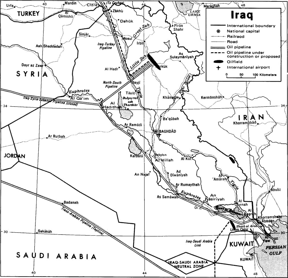 Printable Iraq Map With States