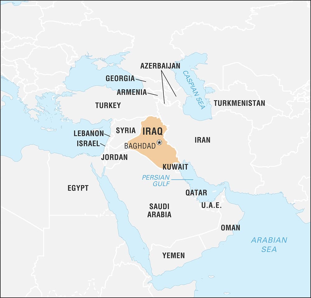 Printable Iraq Map World