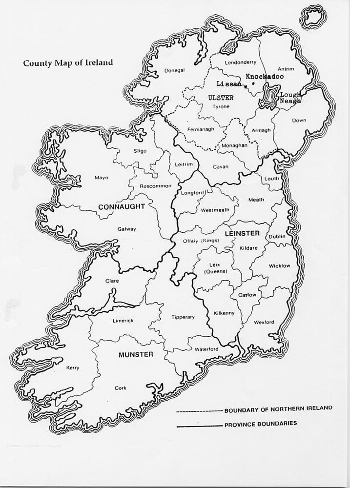 Printable Ireland County Map
