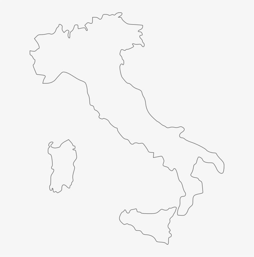Printable Italy Map Black And White Drawing
