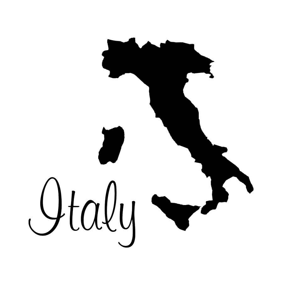 Printable Italy Map Black Custom