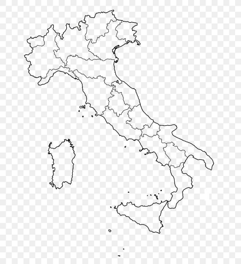 Printable Italy Map Blank Regions