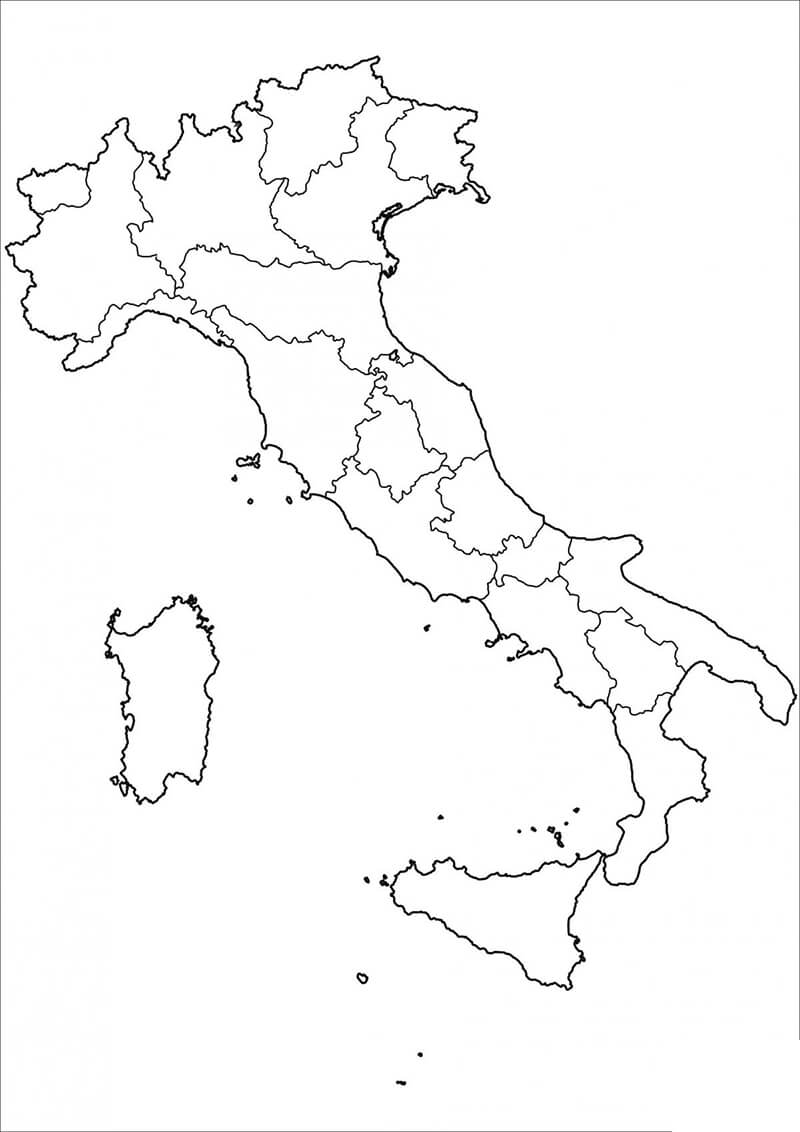 Printable Italy Map Blank