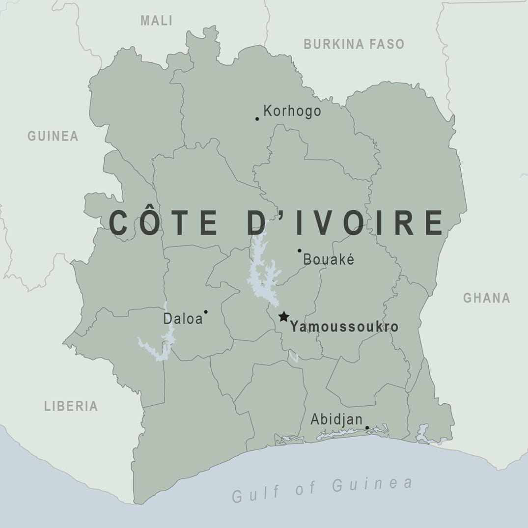 Printable Ivory Coast Map Location