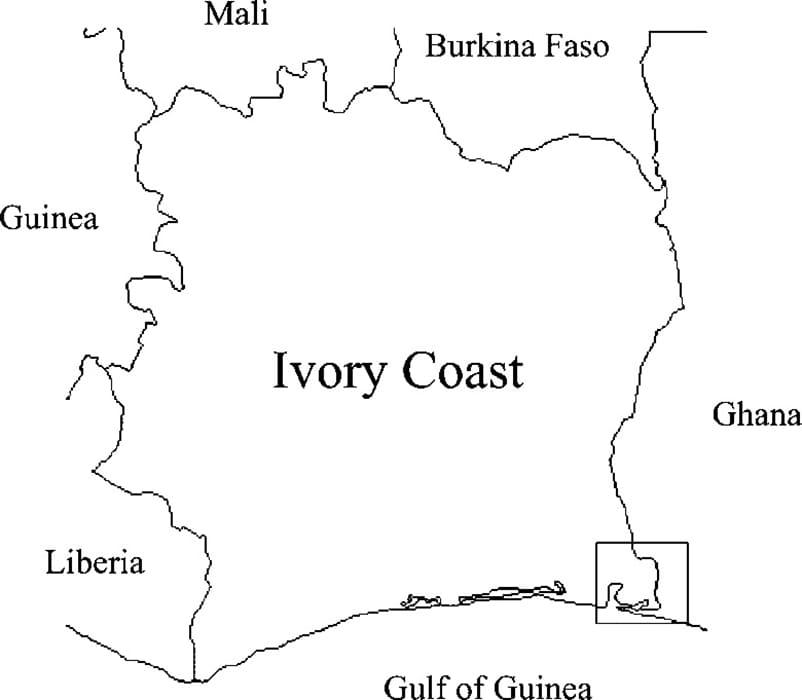 Printable Ivory Coast On The Map