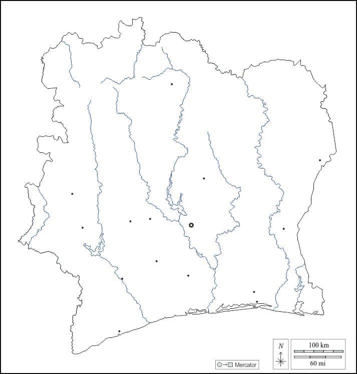 Printable Ivory Coast Rivers