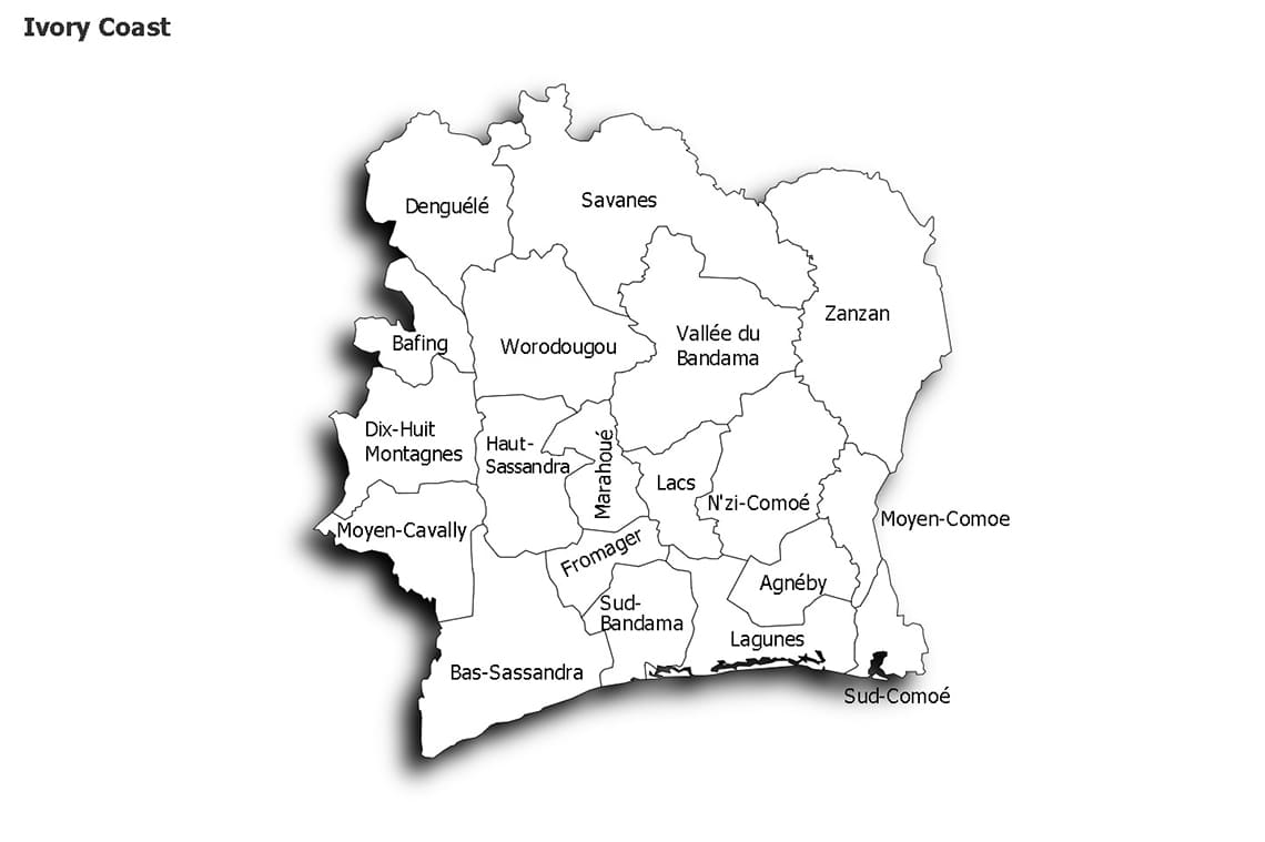 Printable Ivory Coast Towns