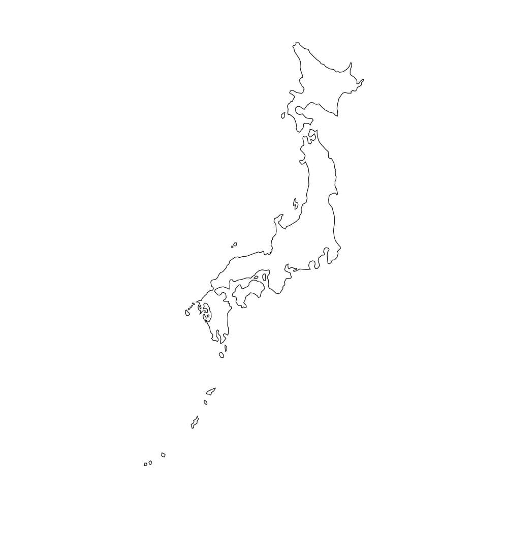 Printable Japan Islands Map