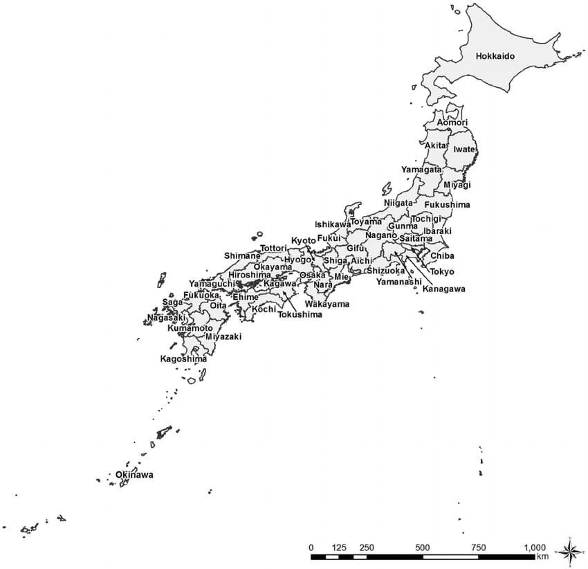 Printable Japan Map Blank