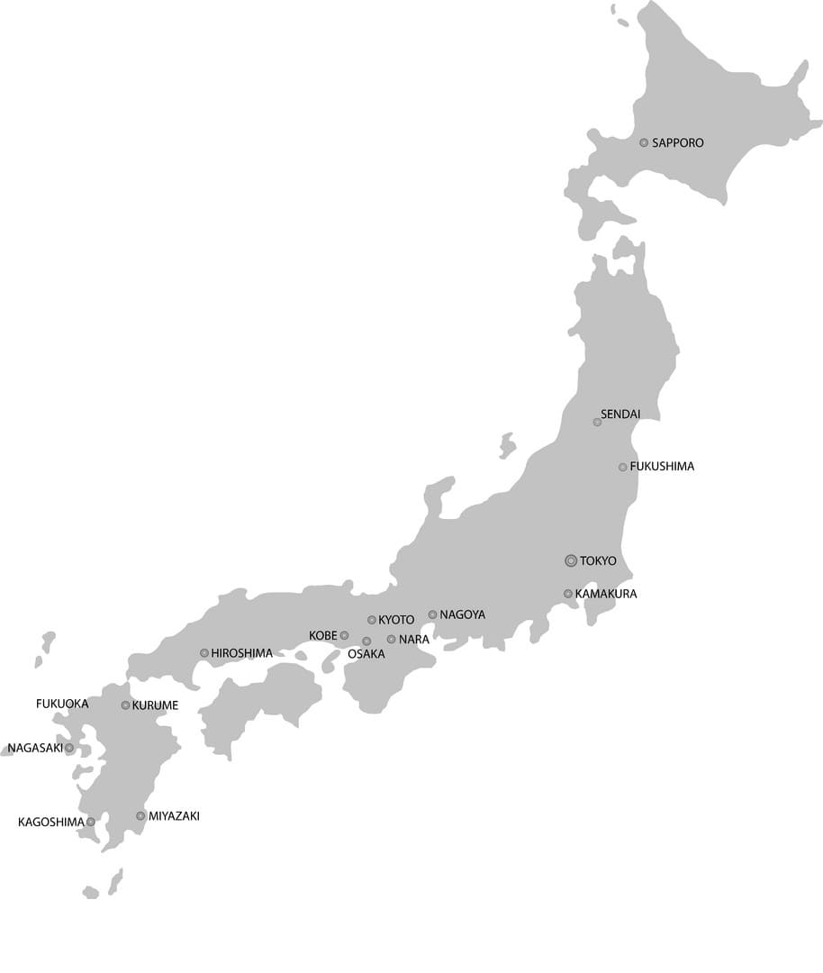 Printable Japan Regions Map