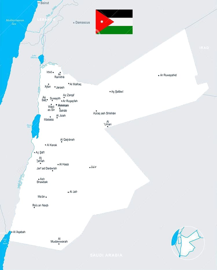 Printable Jordan Map And Flag