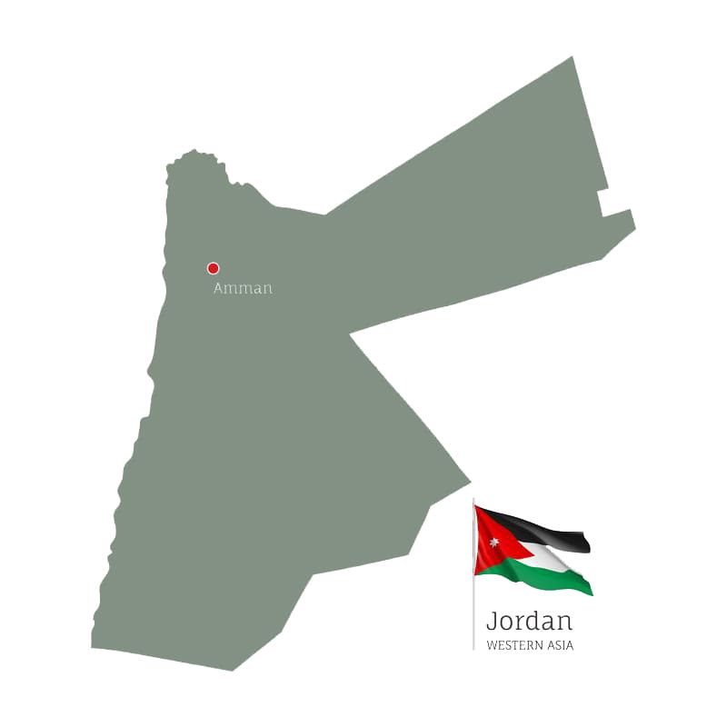 Printable Jordan Map Country