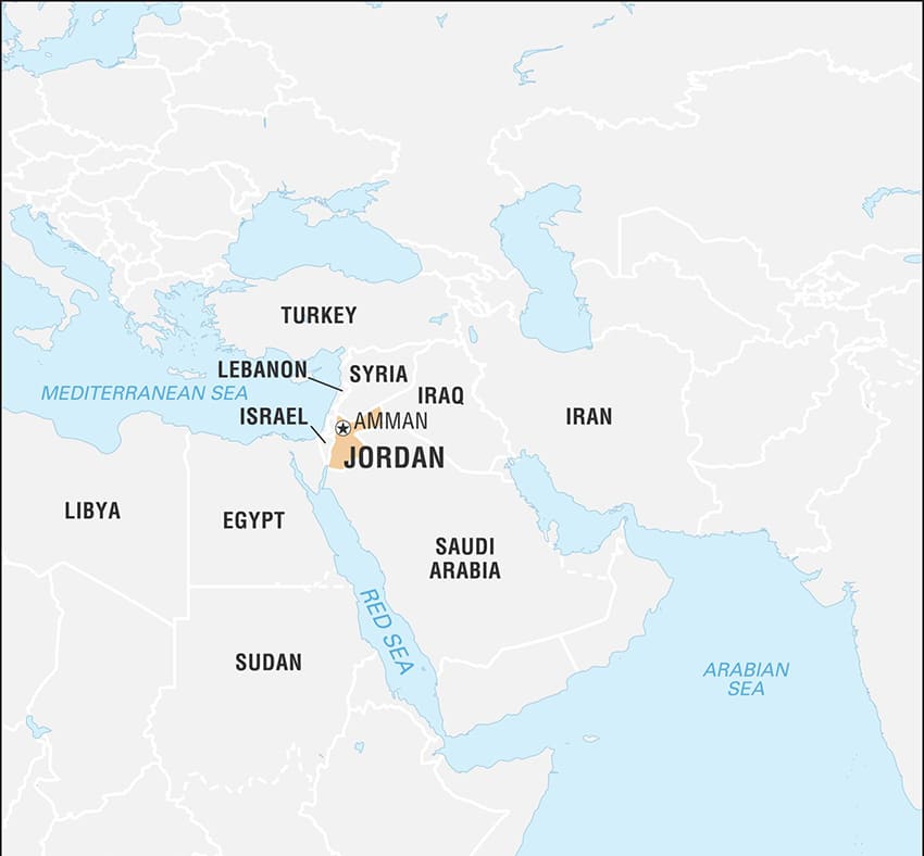 Printable Jordan Map World