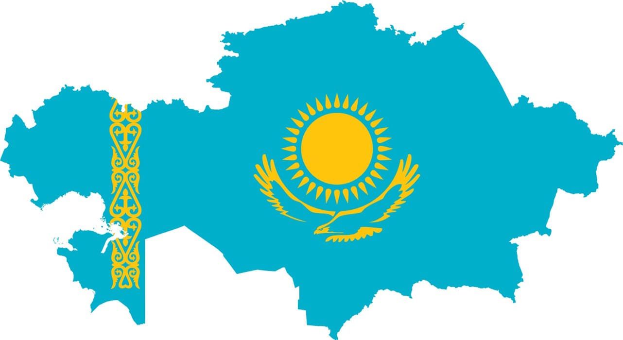 Printable Kazakhstan Flag Map
