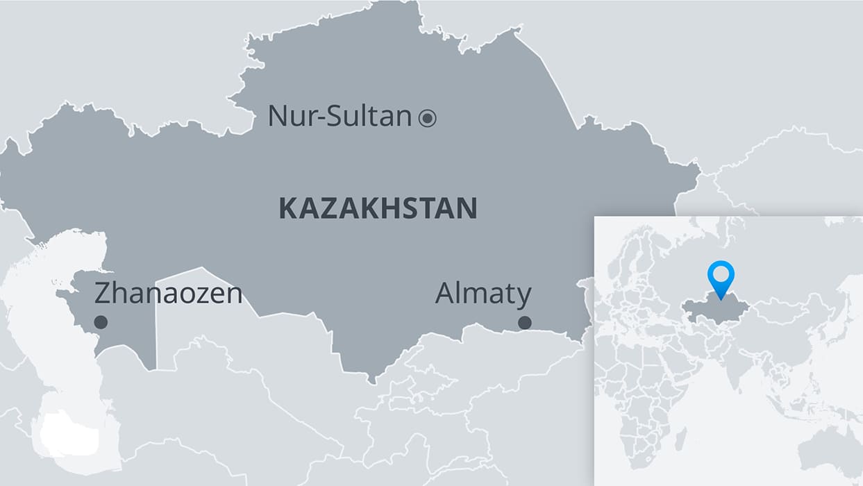 Printable Kazakhstan On The Map