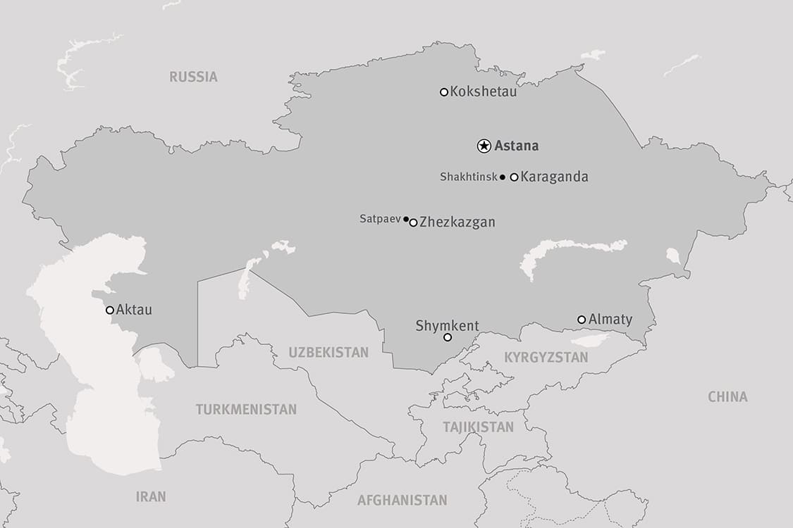 Printable Kazakhstan Physical Map