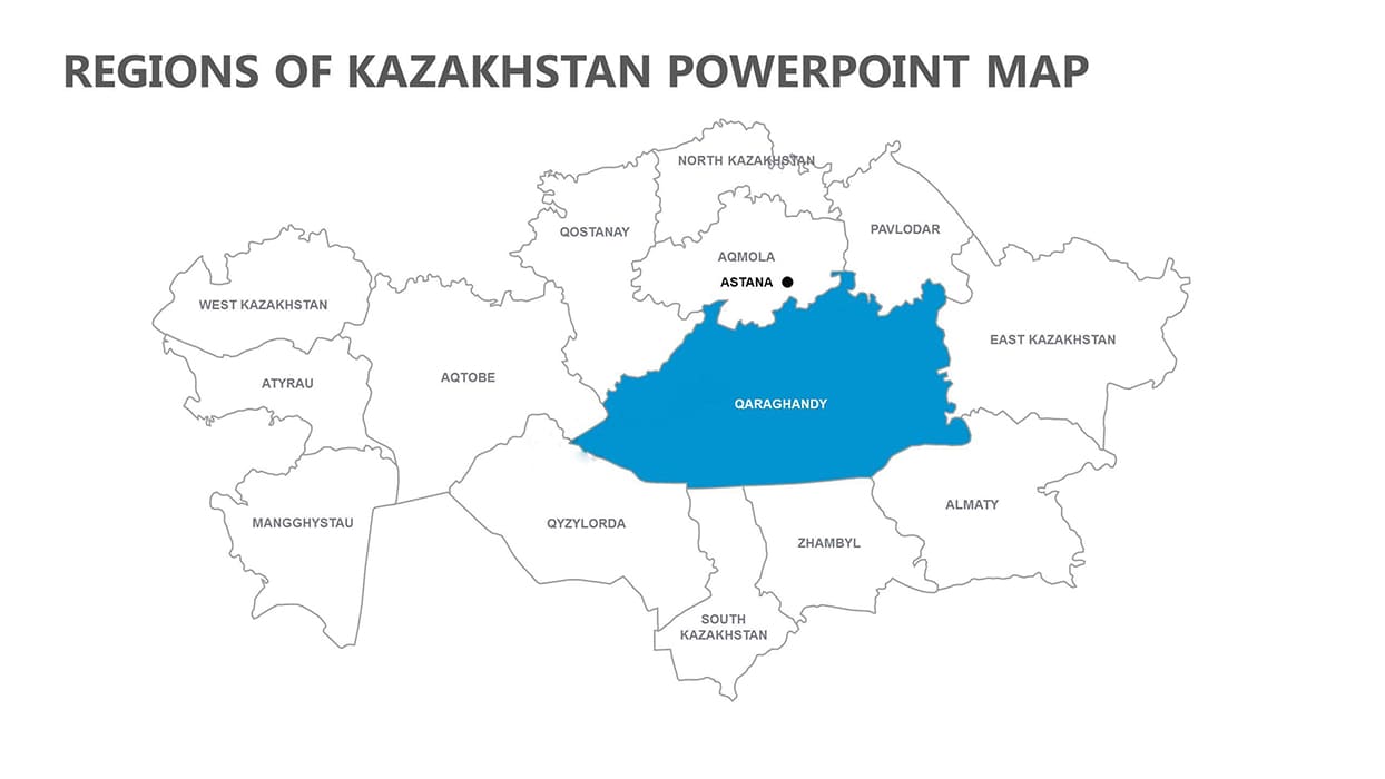 Printable Kazakhstan Regional Map