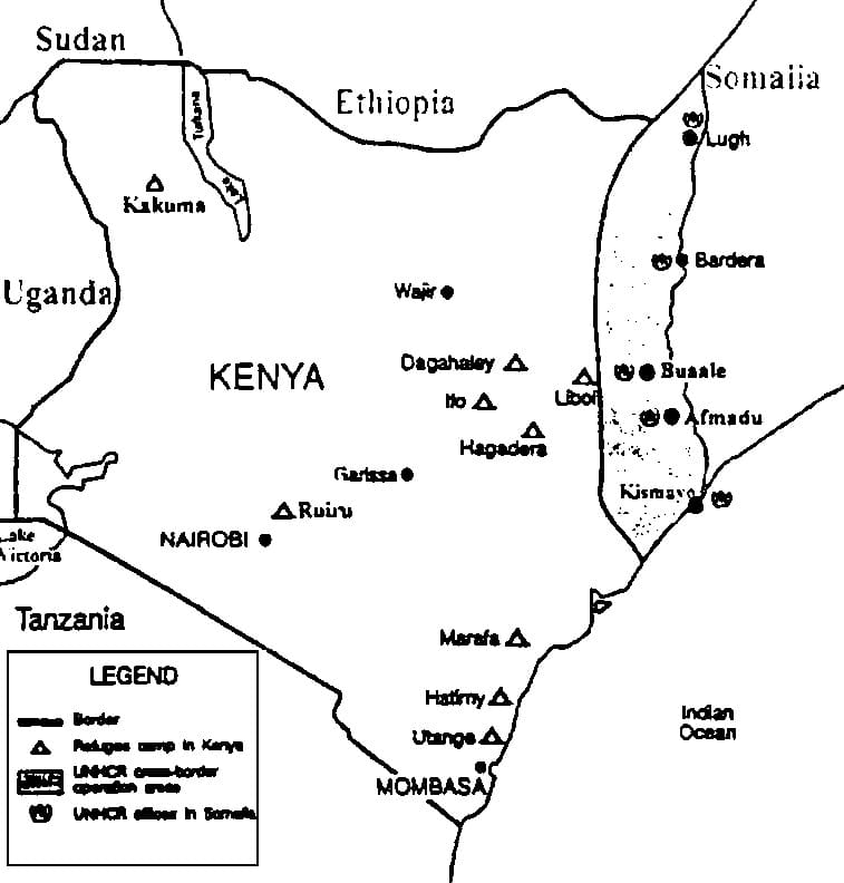 Printable Kenya Location On Map