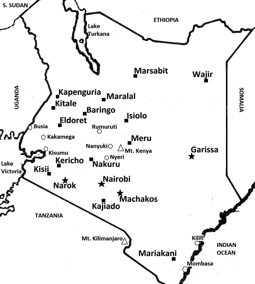 Printable Kenya Map Detailed