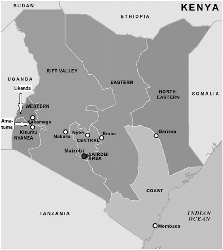 Printable Kenya Map With Counties