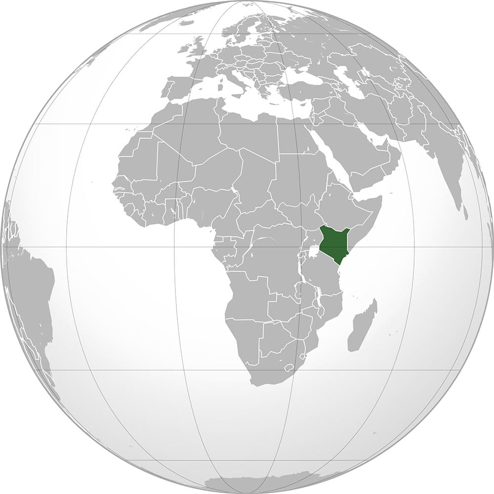 Printable Kenya On World Map