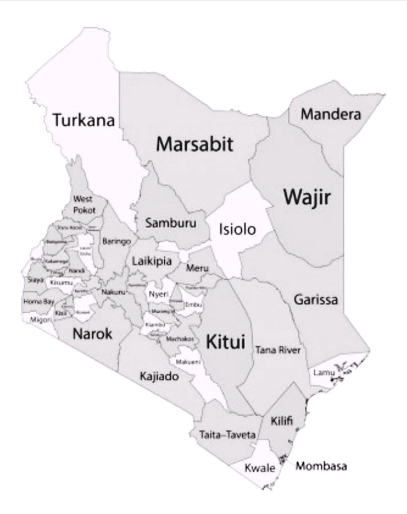 Printable Kenya Physical Map