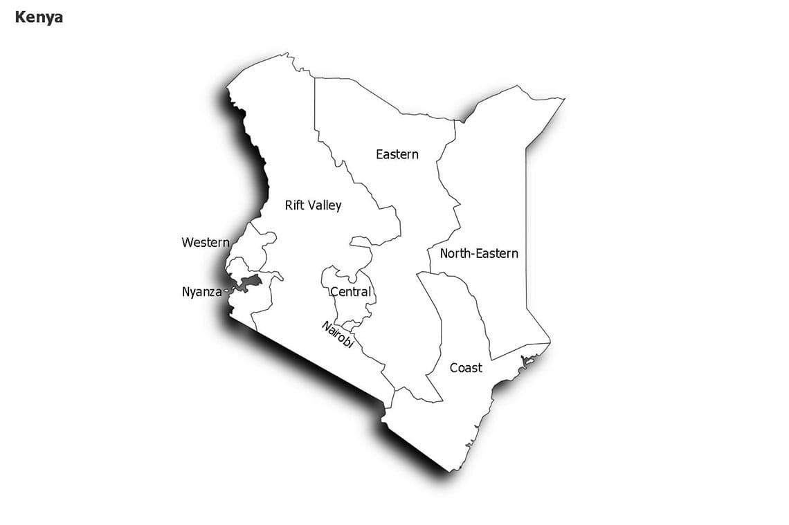 Printable Kenya Political Map