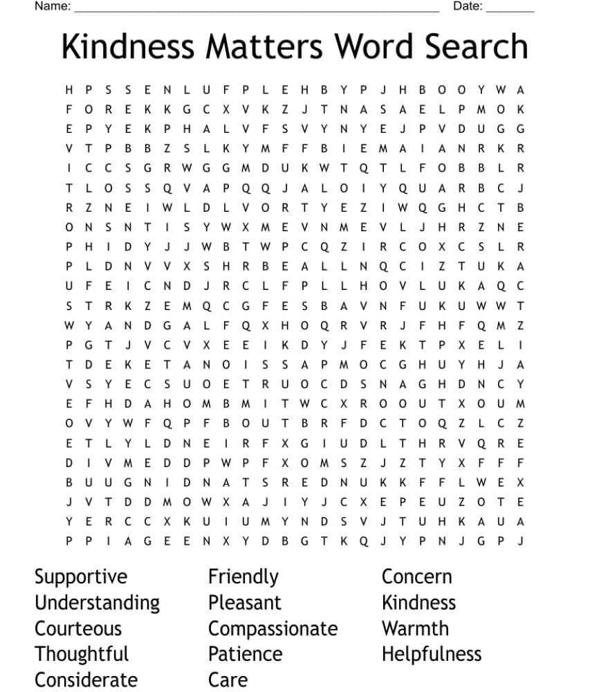 Kindness Word Search