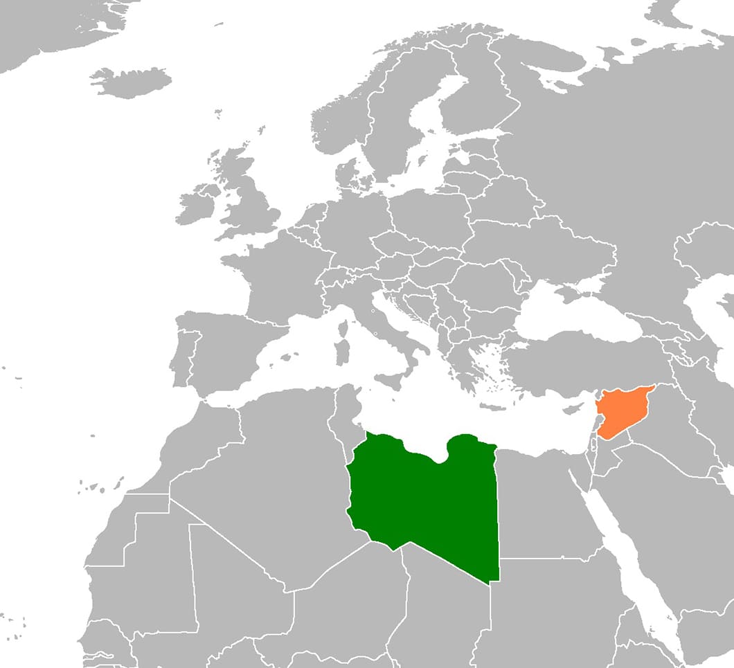 Printable Libya And Syria Map