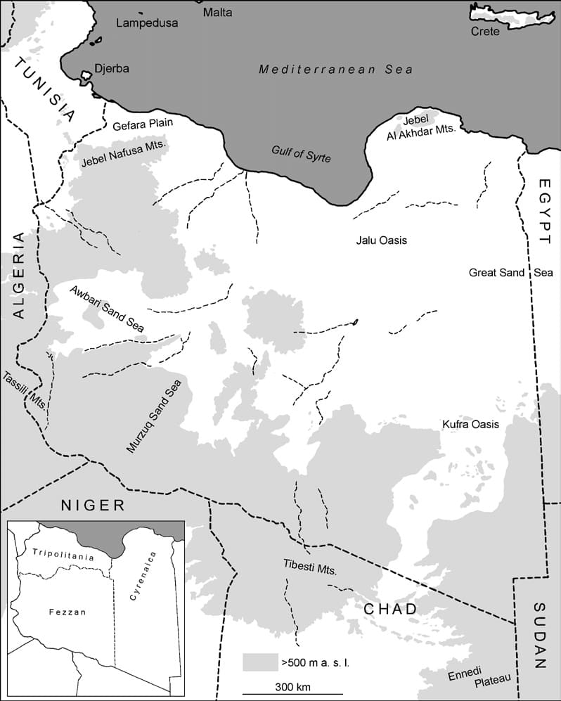 Printable Libya Area Map