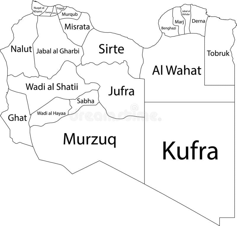 Printable Libya Country Map