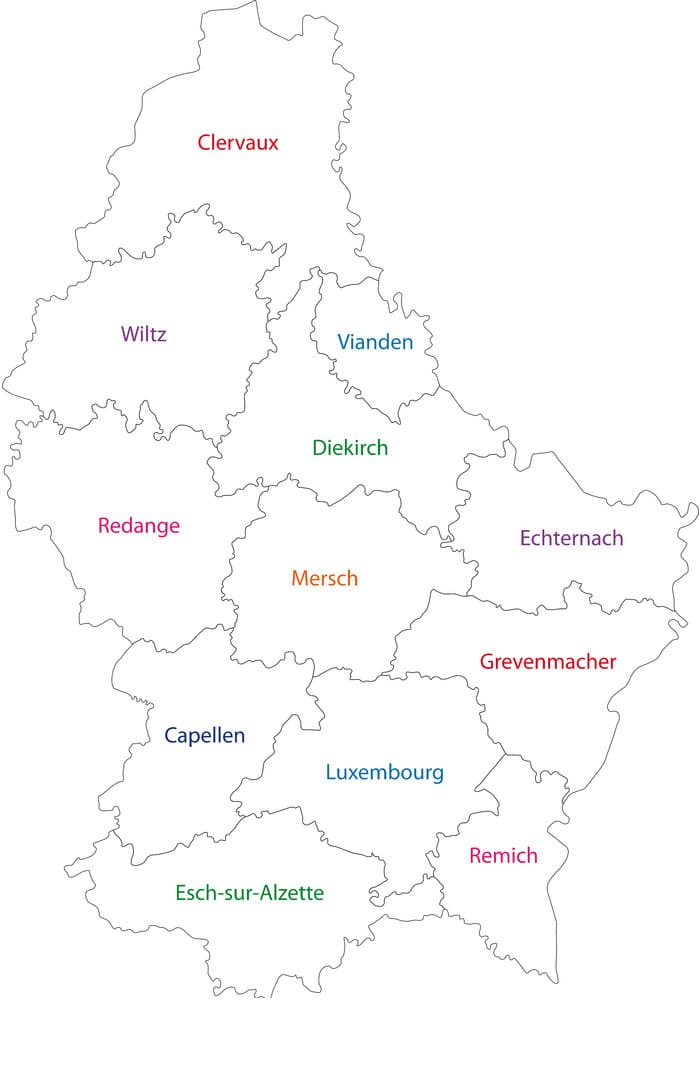 Printable Luxembourg Country Map