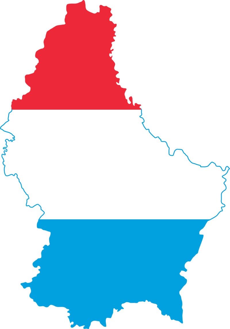Printable Luxembourg Flag Map