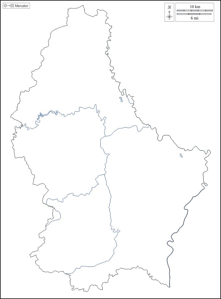 Printable Luxembourg Map Europe