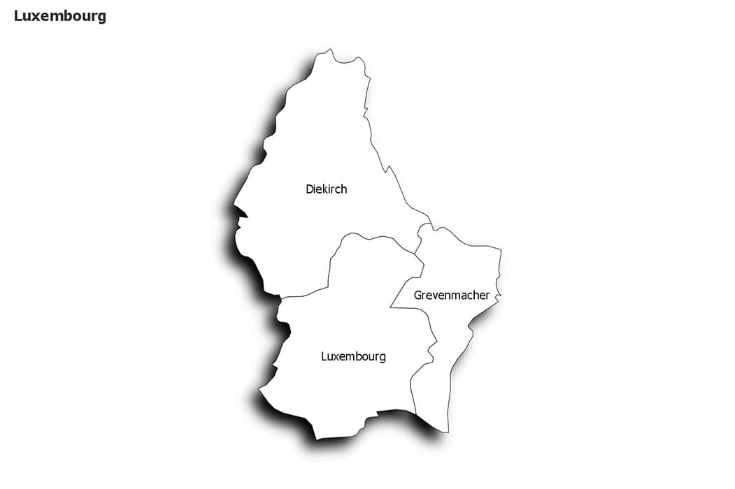 Printable Luxembourg Political Map