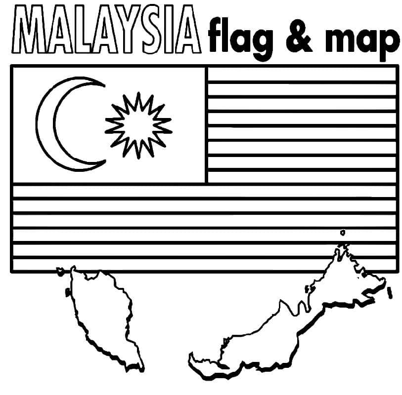 Printable Malaysia Map Flag