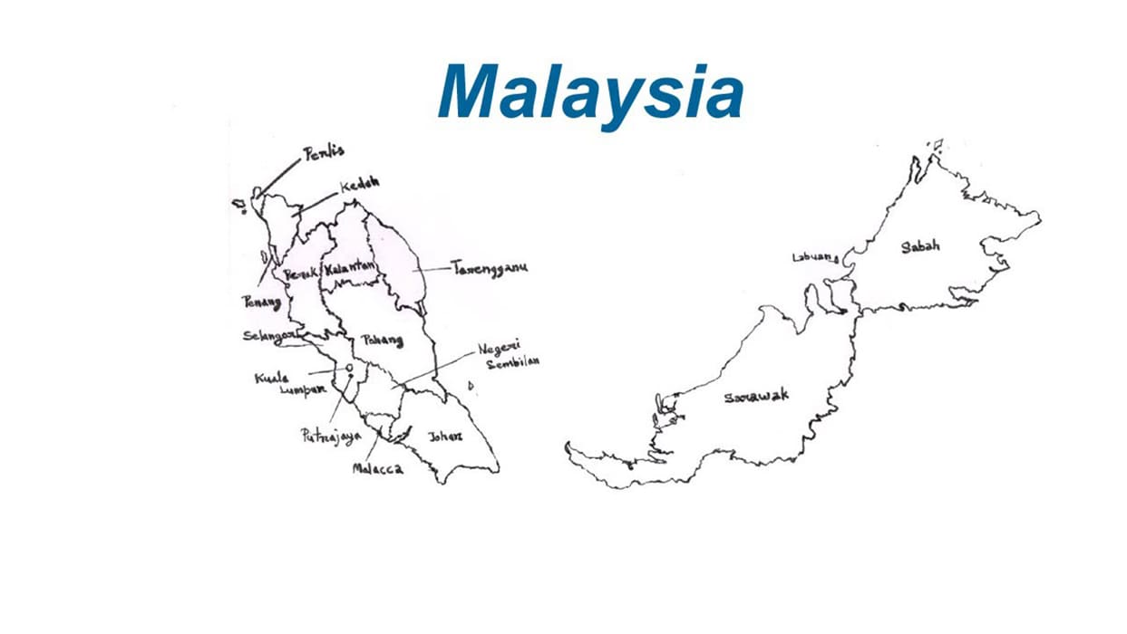 Printable Malaysia Physical Map