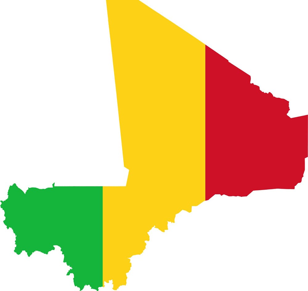 Printable Mali Flag Map