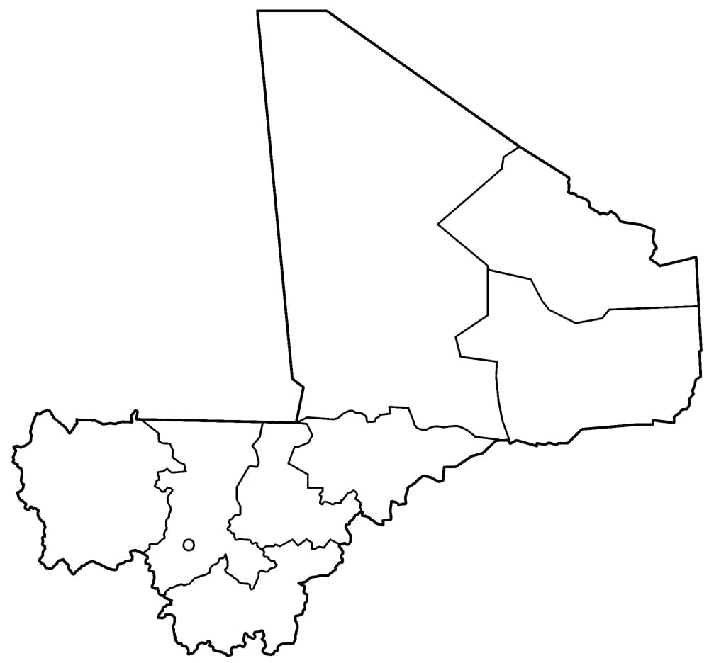 Printable Mali Map Outline