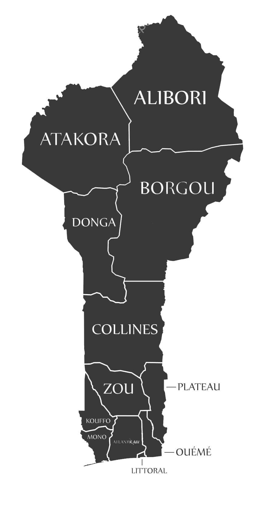 Printable Map Benin Capital