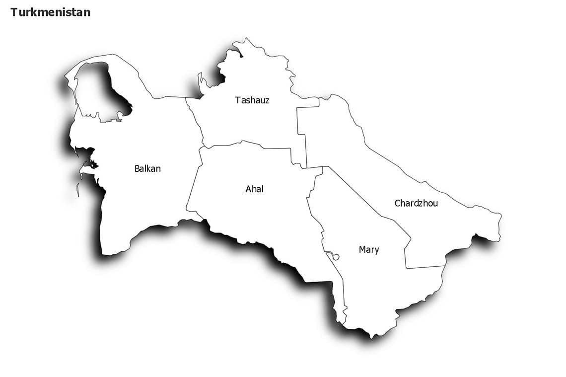 Printable Map Capital Of Turkmenistan